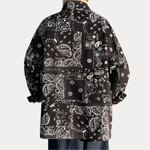 Oversize Bandana Shirt Plaid Paisley Shirts